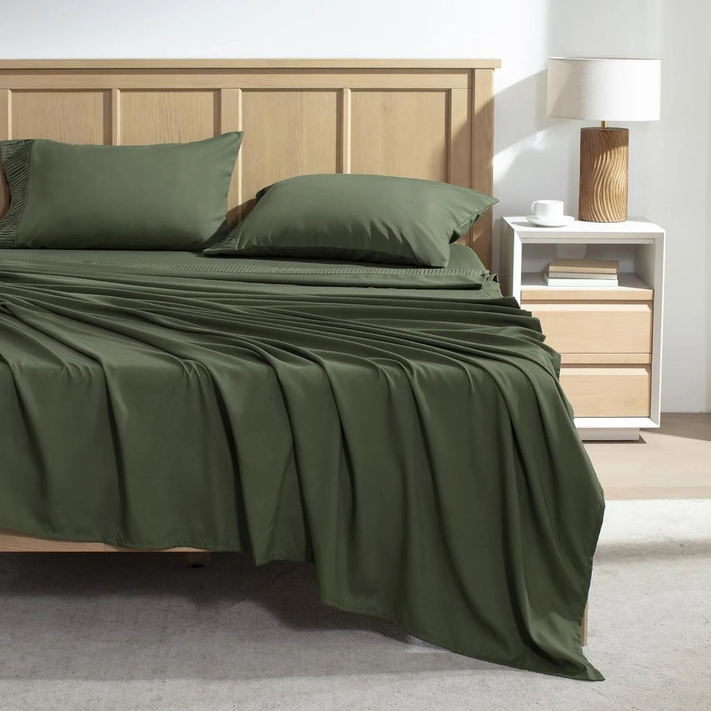 King Size 4 Pieces Microfiber Deep Pocket Bed Sheet Set K8994