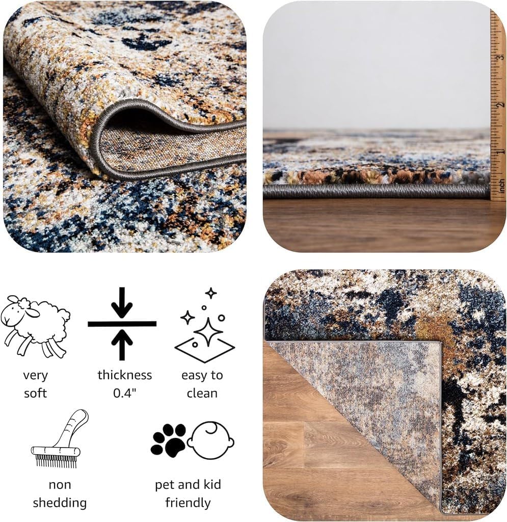 6x9 Non-Shedding Abstract Area Rug E71959