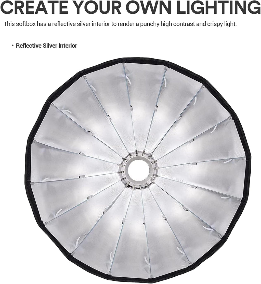 47 Inch Parabolic Softbox Bowens Mount with Diffuser and Carrying Bag Y9171