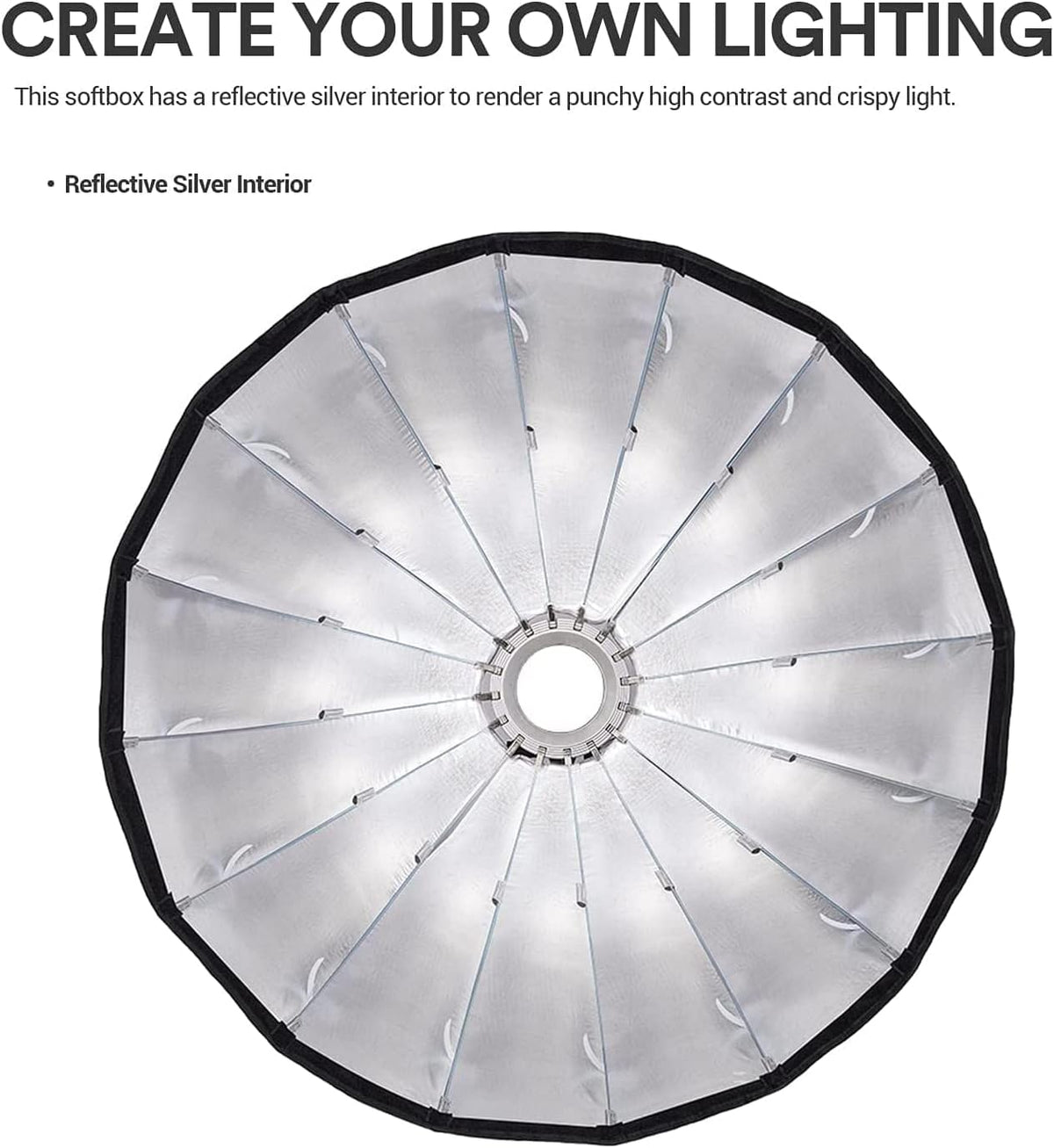 47 Inch Parabolic Softbox Bowens Mount with Diffuser and Carrying Bag Y9171
