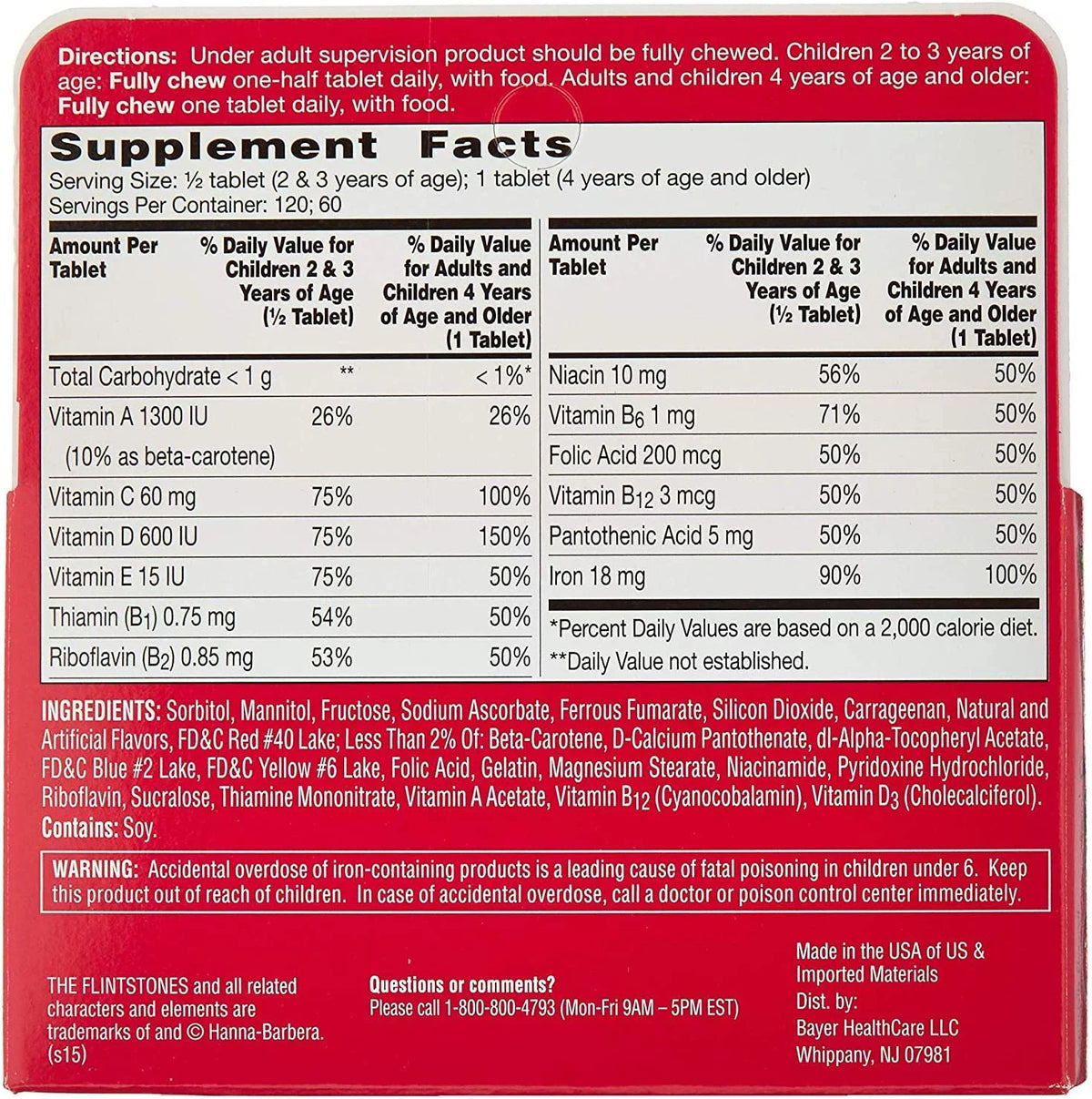Children's Multivitamin with Iron Chewables, 60 ct, 3 pack M336181