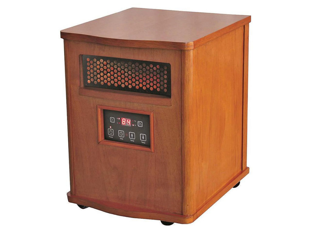 Quartz Heater with Remote, Compact, Oak Finish X6151