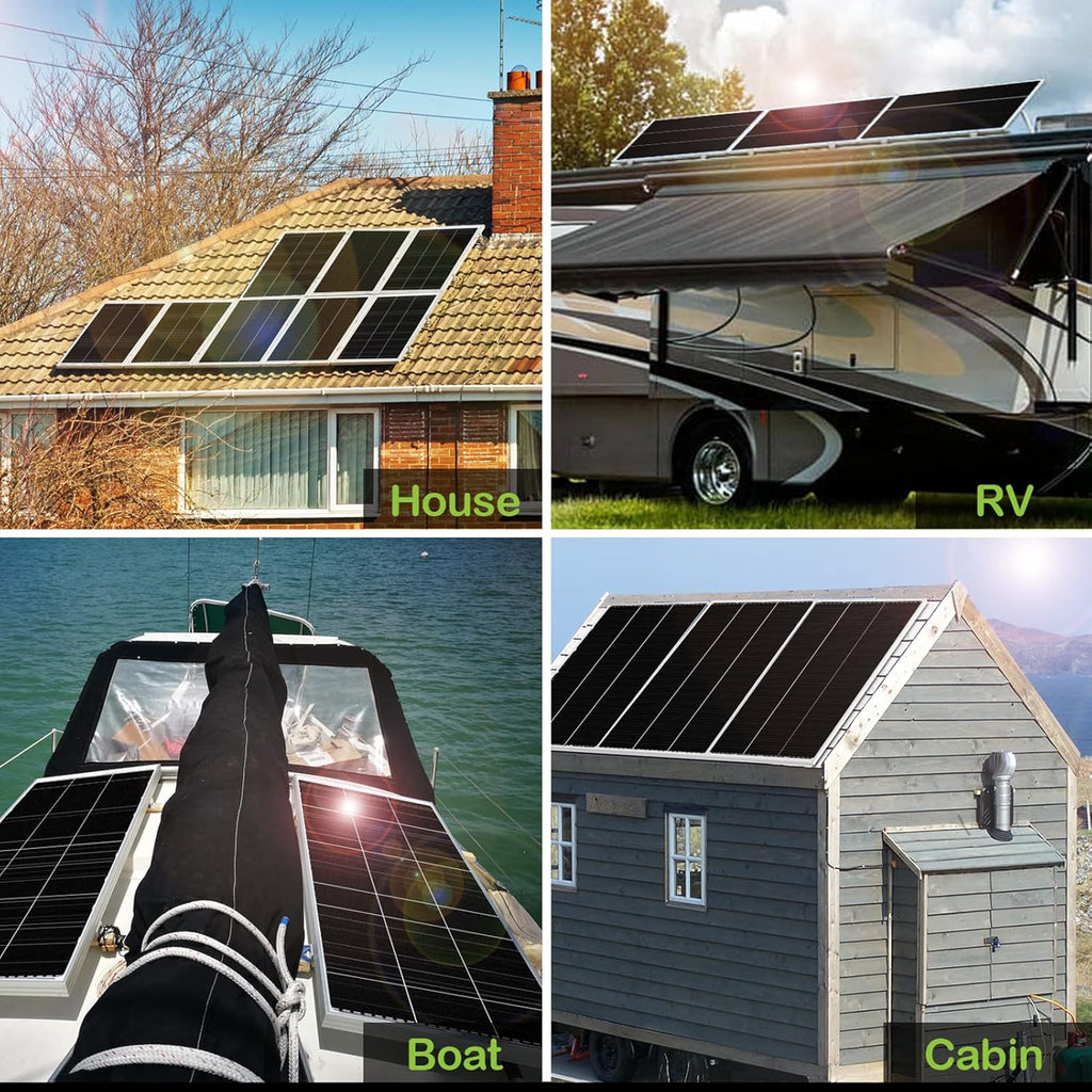 12 Volt 200 Watt Monocrystalline Solar Panel, 2 Pack of 12V 100W Y998
