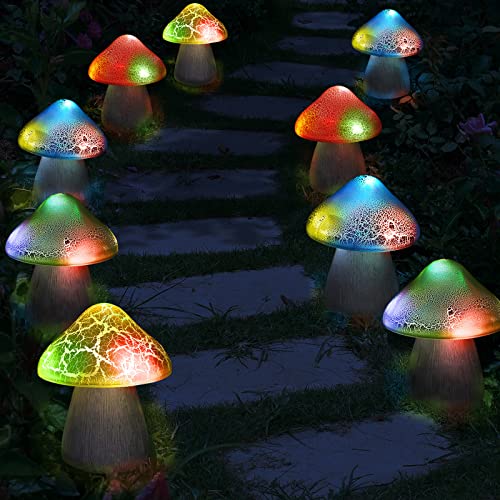 4 Pieces Solar Powered Mushroom Lights A6208