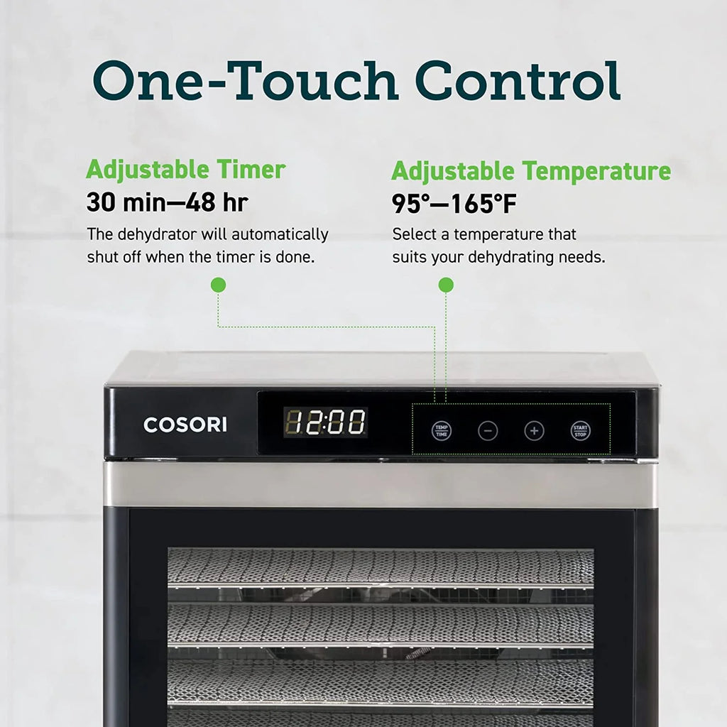 6 Stainless Steel Trays Food Dehydrator with Digital Timer and Temperature Control O62460