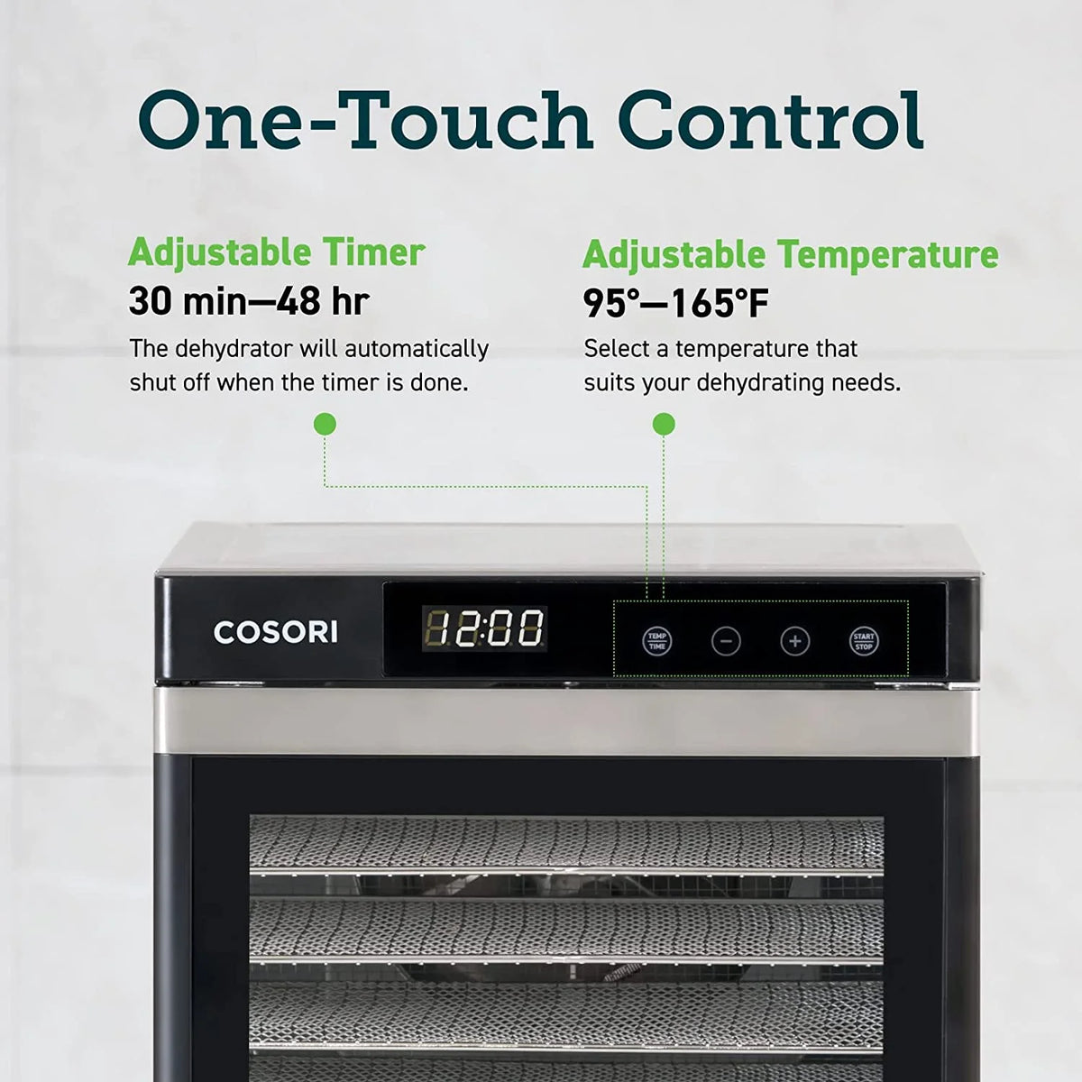 6 Stainless Steel Trays Food Dehydrator with Digital Timer and Temperature Control O62460