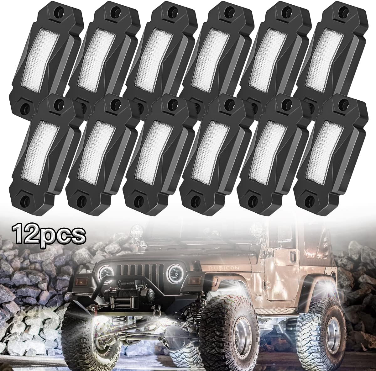 White LED Rock Lights 20PCS Waterproof E415800