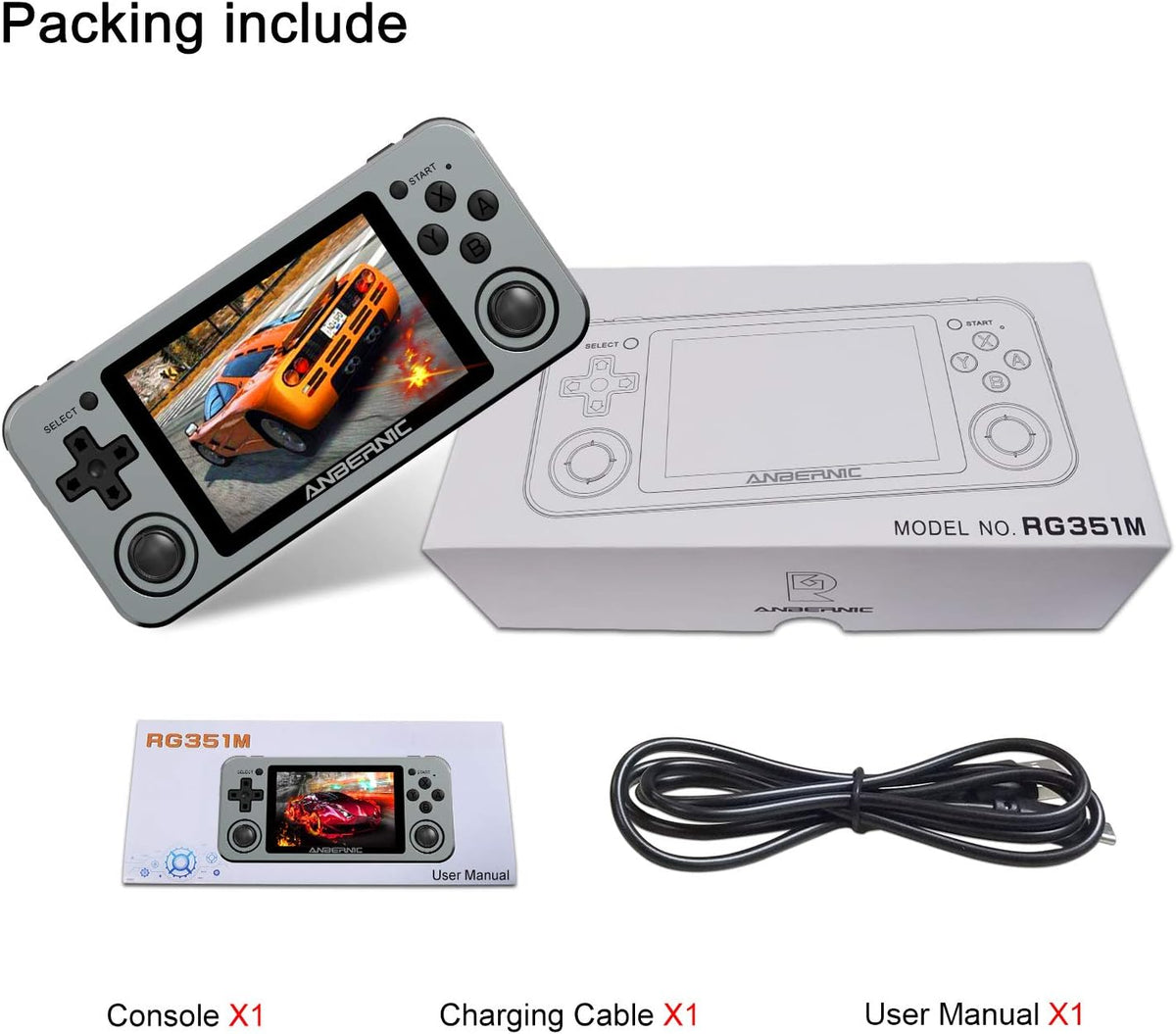 Handheld Game Console with 64G TF Card 3.5 inch IPS Screen R5653