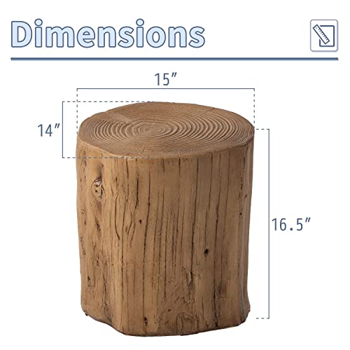 Light Grey Wood-Look Stump Side Table F74683