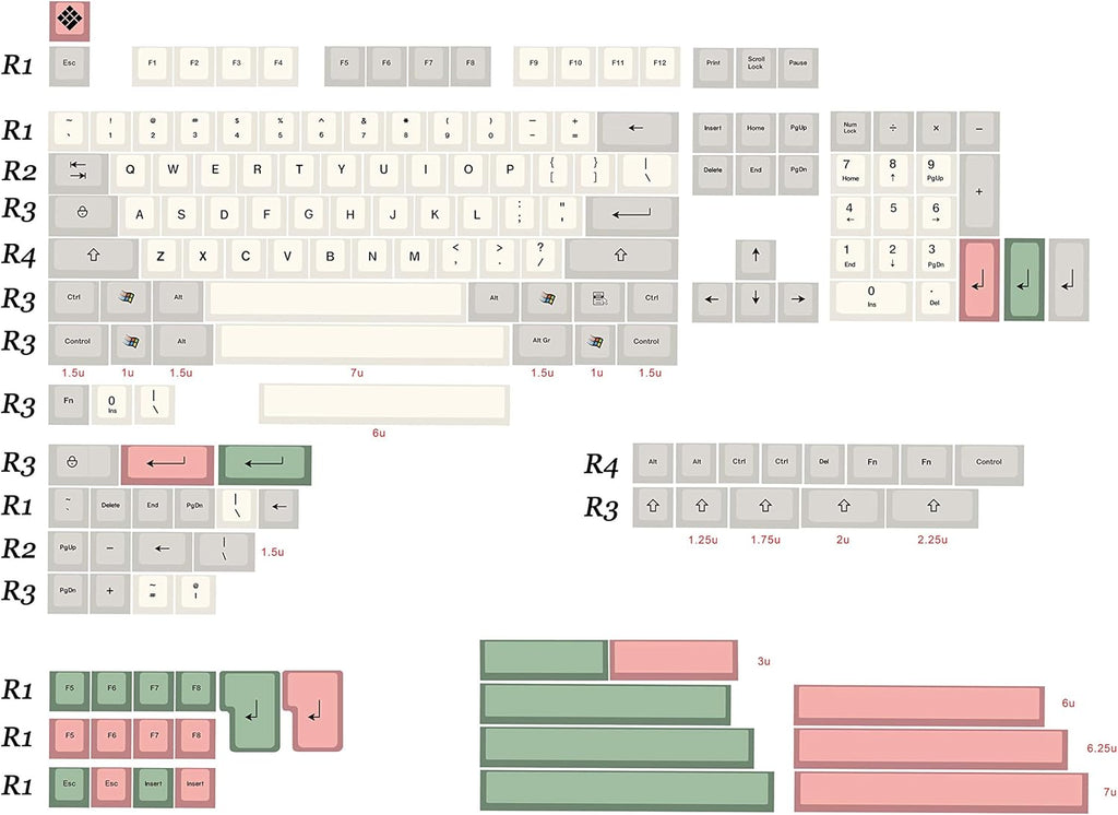 Retro SA Keycap Sublimation Cherry MX Keycap B6769