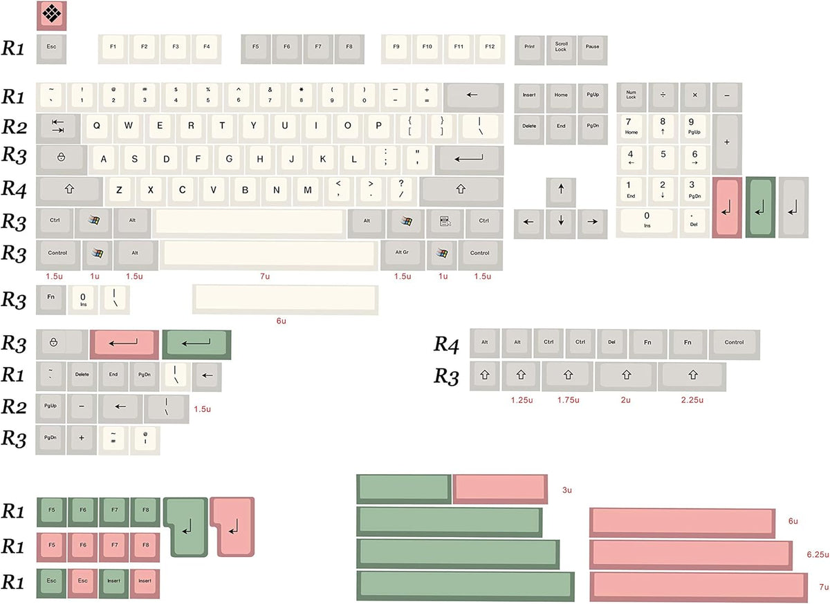 Retro SA Keycap Sublimation Cherry MX Keycap B6769
