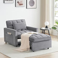 Dark Gray Velvet Convertible Sleeper Chair X6932