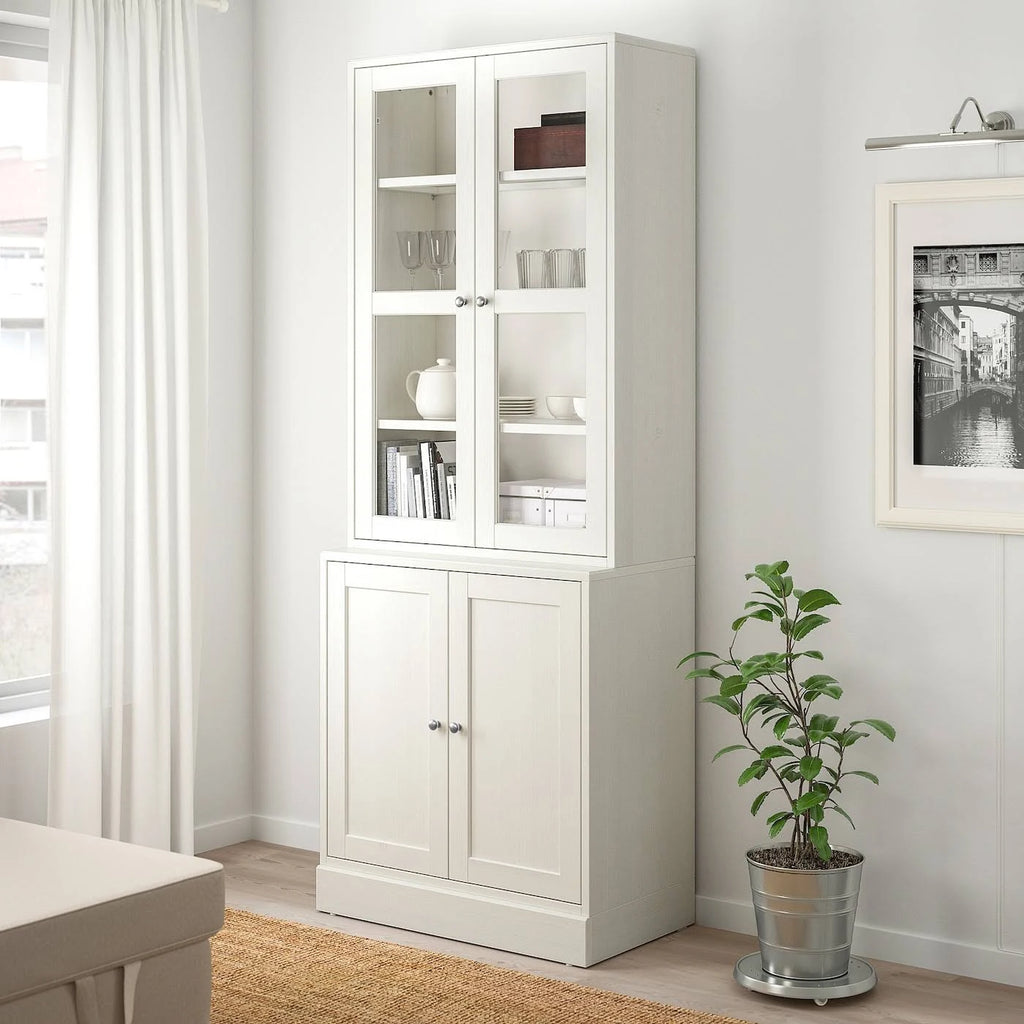 White Storage Combination with Glass Doors Y45159
