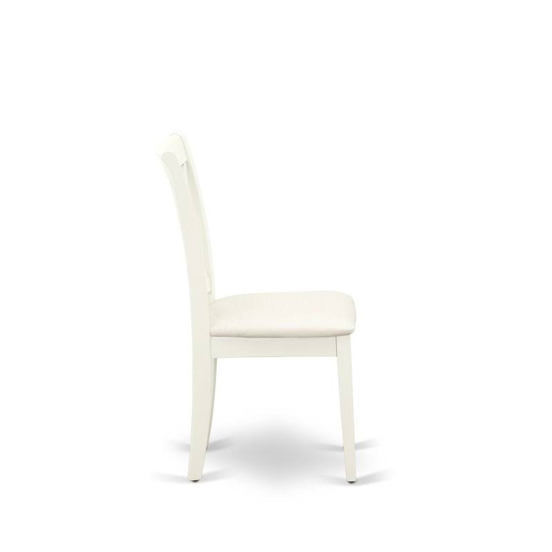 Set of 2 Linen White Fabric Upholstered Chairs S3635