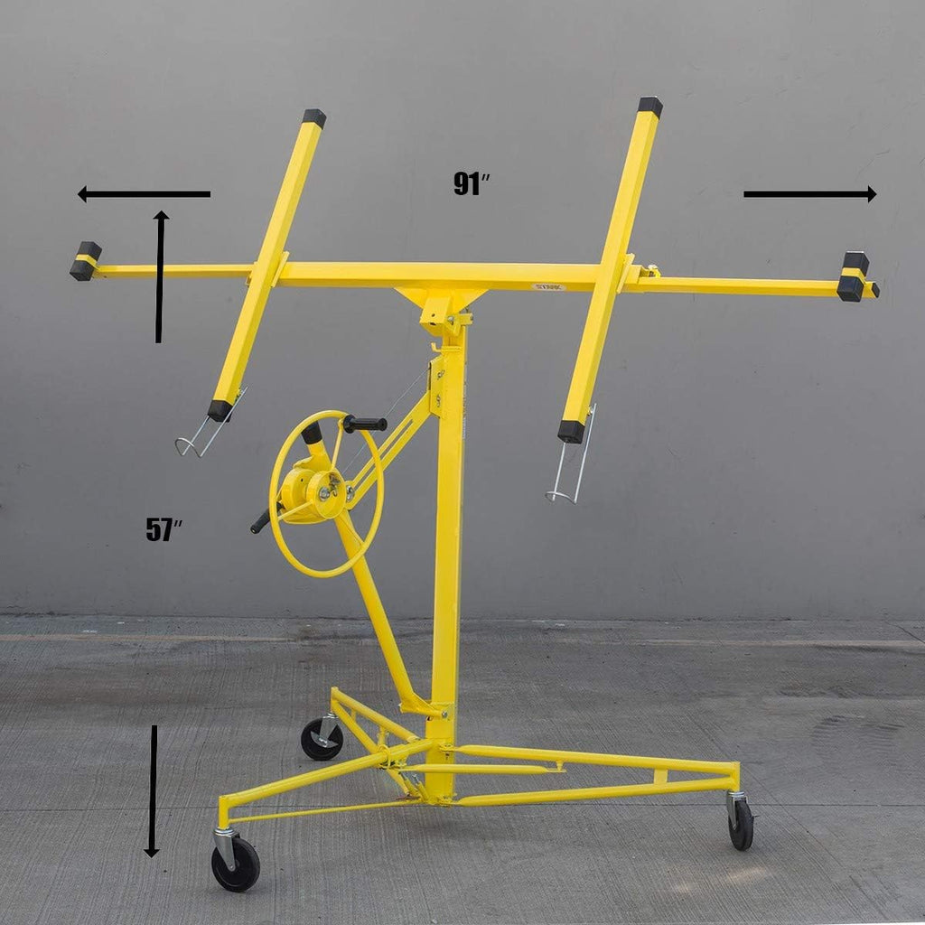 16 ft Drywall Rolling Lift Panel Hoist Jack with Caster Wheel F42741