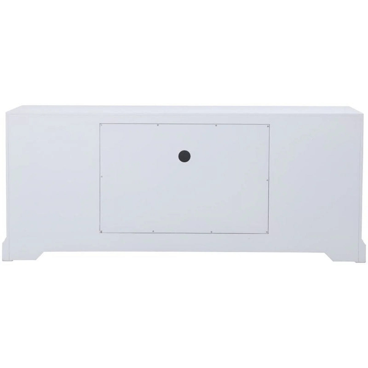 White Mirrored TV Stand with Wood Fireplace Insert W34736