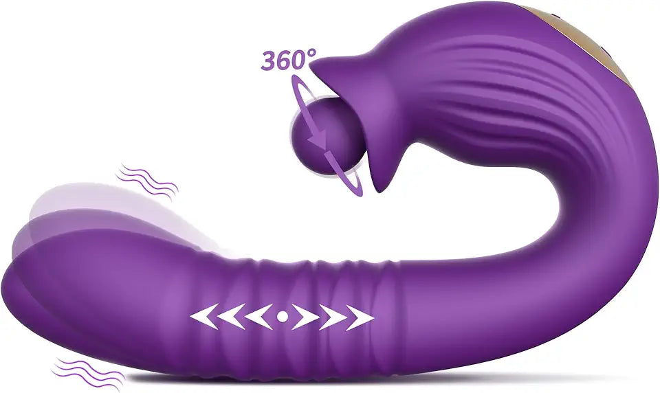 4 in 1 G Spot Vibrator with 10 Thrusting 3 Licking 10 Vibrating Modes C946