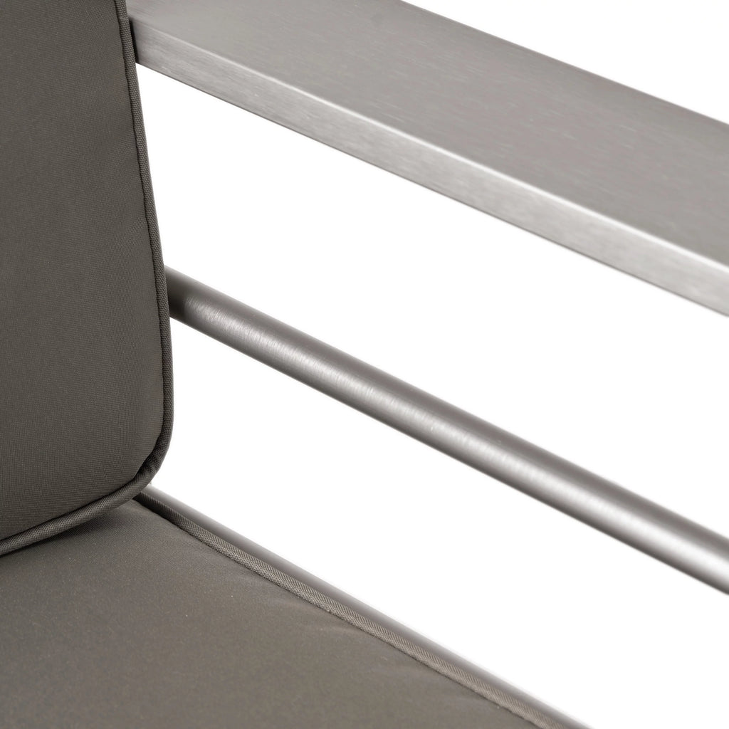 Gray Outdoor Aluminum Club Chairs with Side Table J70044