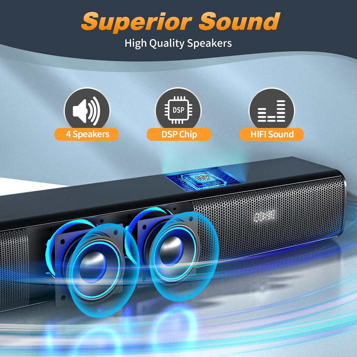Soundbar 32 Inch with 3 Equalizer Modes, HDMI, Remote Control, 5.0 Bluetooth I394