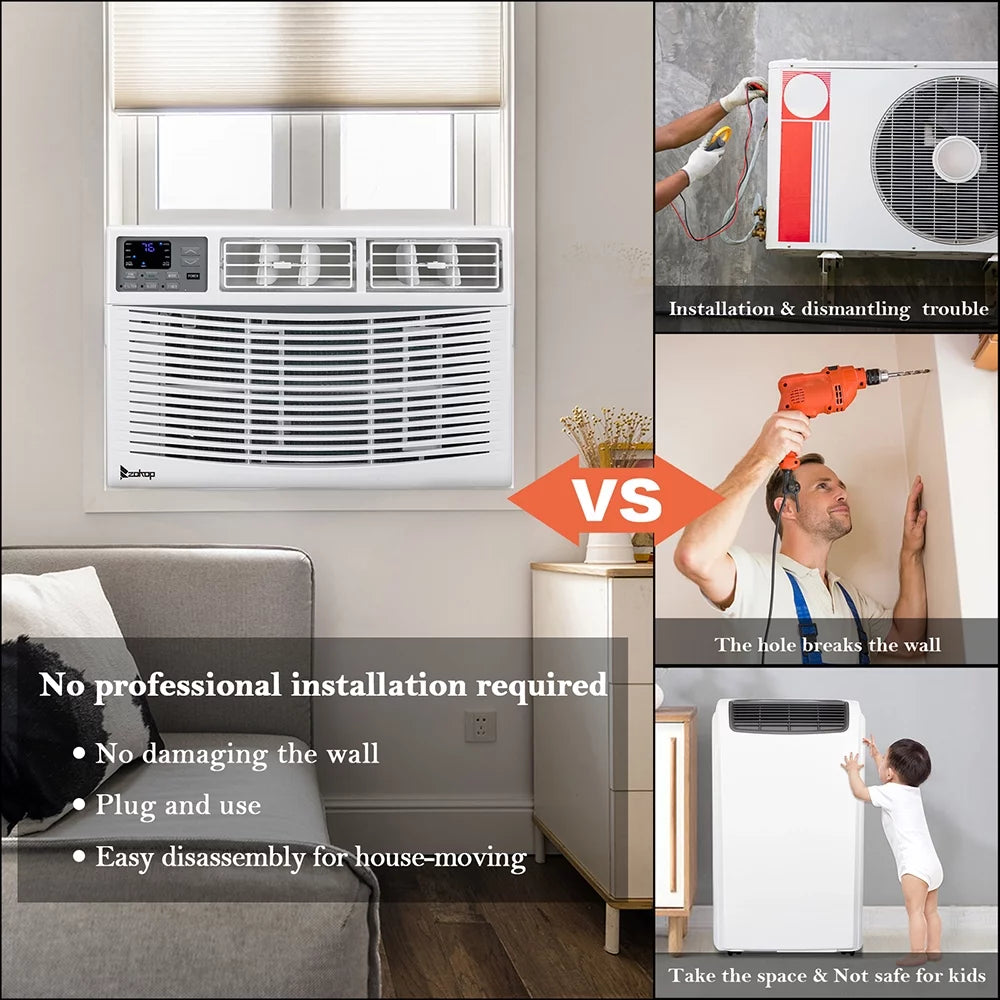 12000BTU 115V White Window-Mounted Air Conditioner with Remote Control G787614