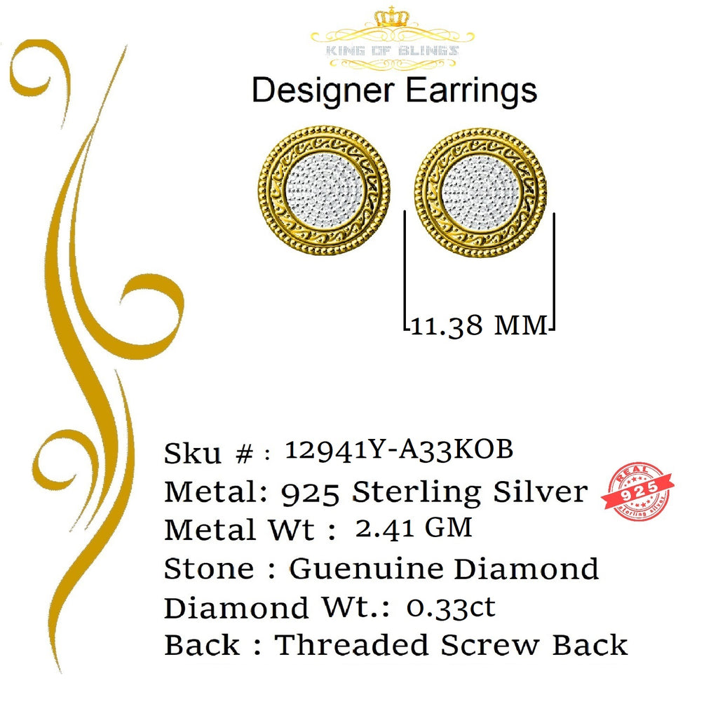 925 Sterling Silver Diamond Stud Earrings I97353