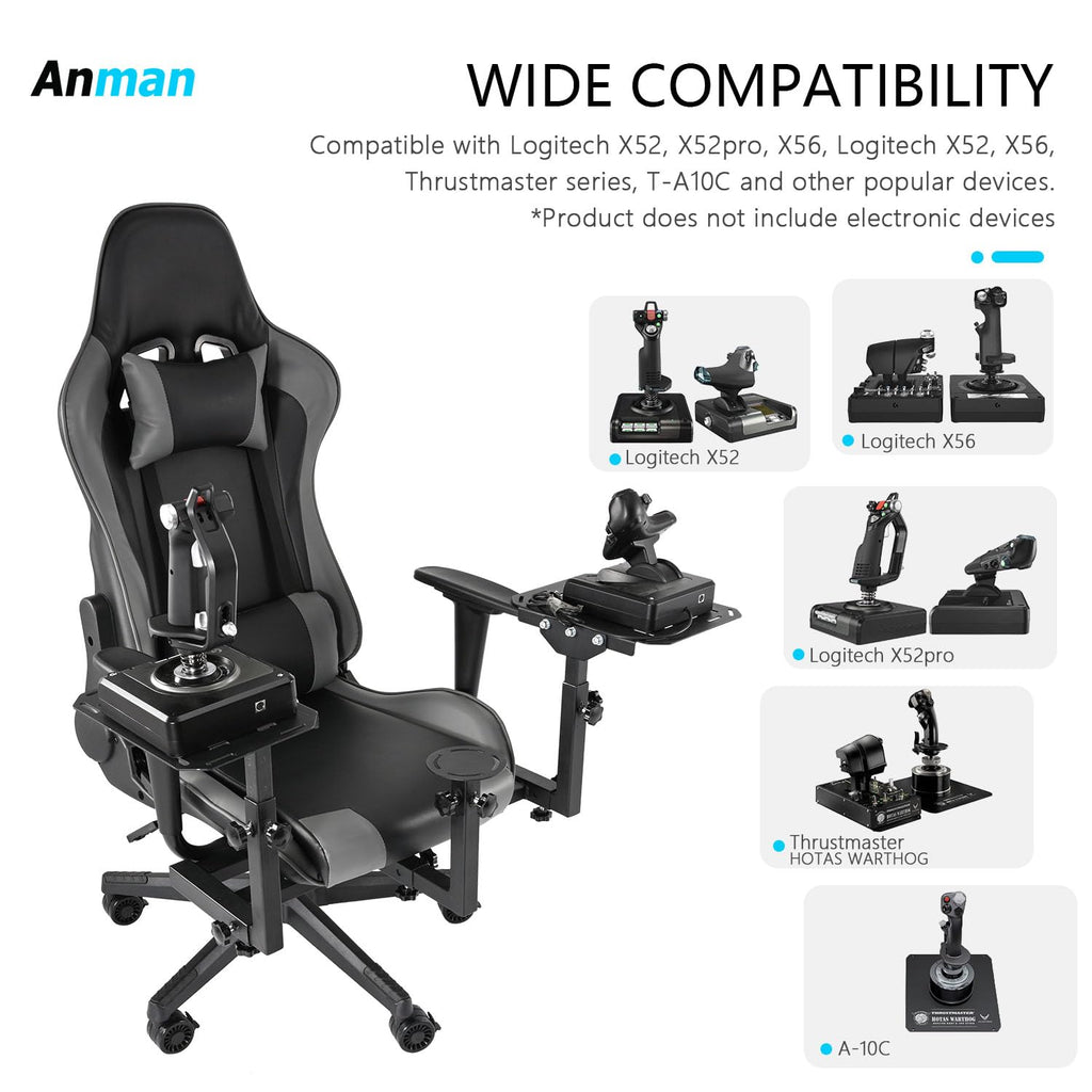 Multifunctional Flight Racing Simulator Cockpit Joystick Mount with Chair U800340
