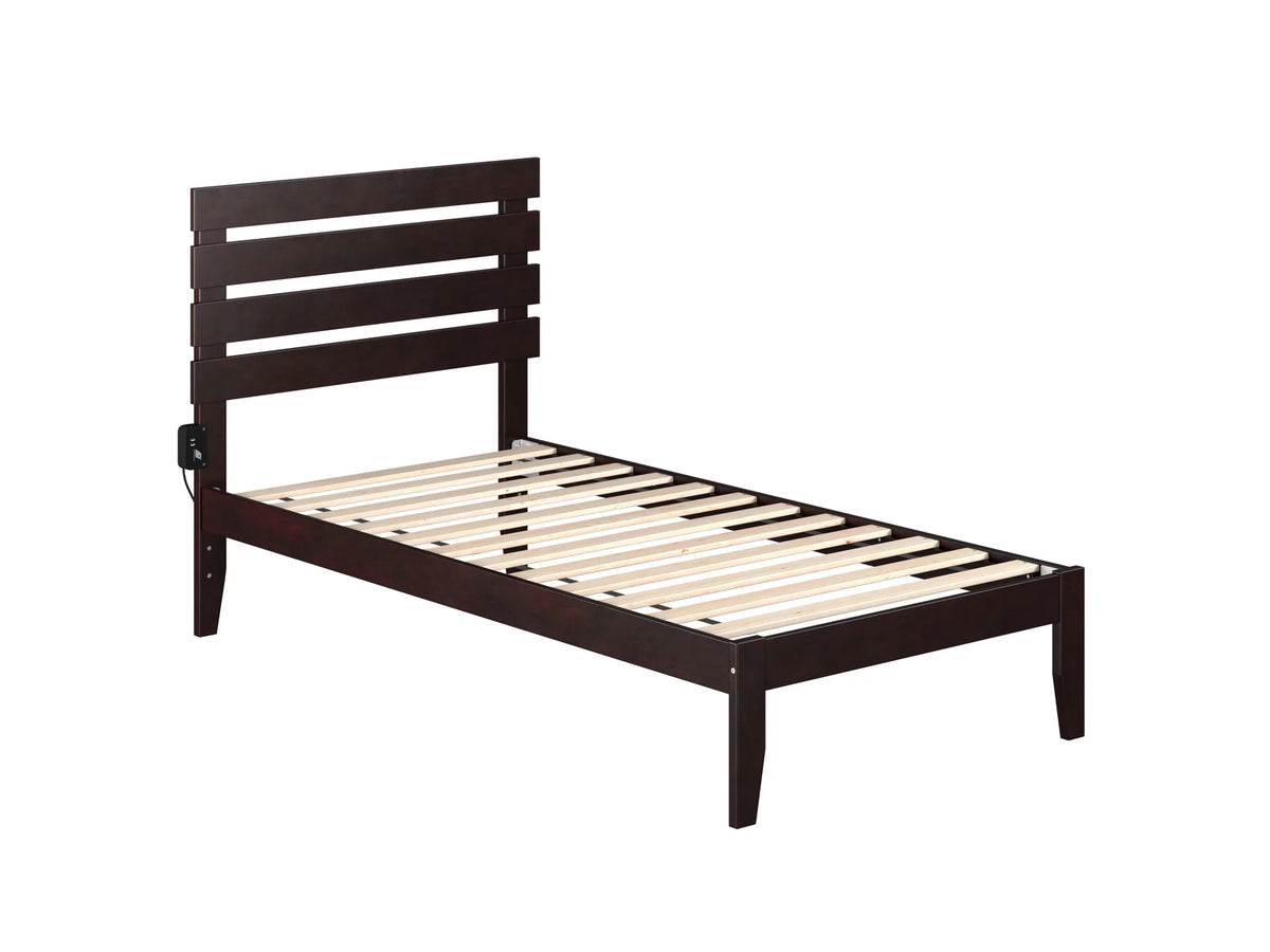 14" Twin Wood Platform Bed Frame with Headboard N206748