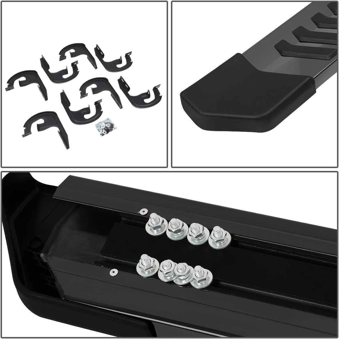 Chrome Black Finish Stainless Steel Side Step Nerf Bar Running Boards B86186