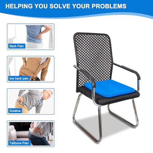 Large Cooling Gel Seat Cushion with Non-Slip Cover L6051