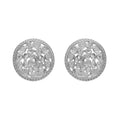 1.85 CTW Natural Diamond Polki Round Stud Earrings 925 Sterling Silver Platinum Plated S6010