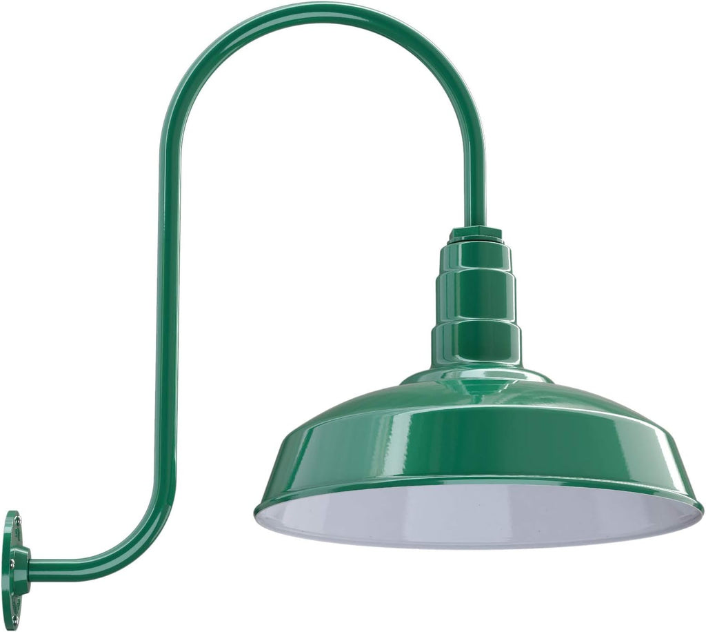 Black Outdoor Barn Light with 16 Dome and 16 Gooseneck R992859