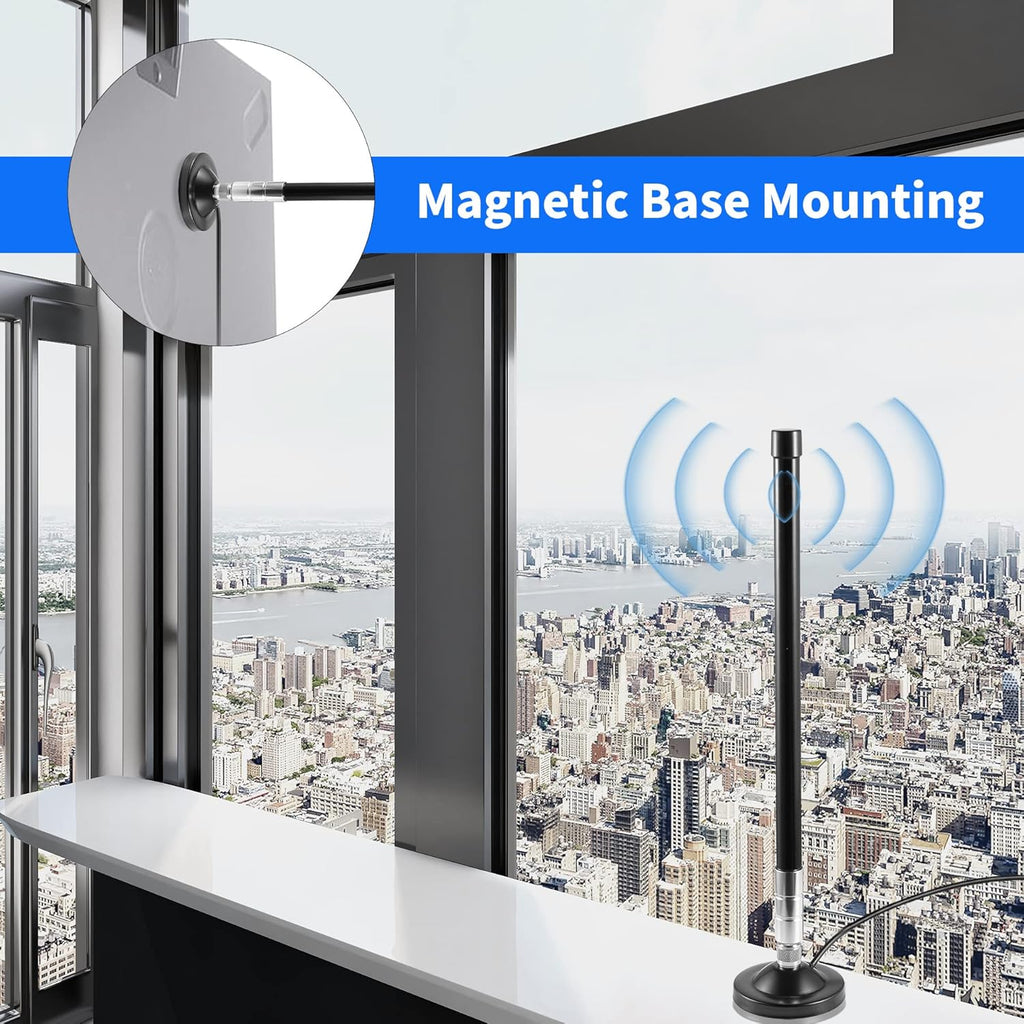 5.8dBi Magnet Base Mount 915MHz Lora Fiberglass Antenna with 10ft Cable V544