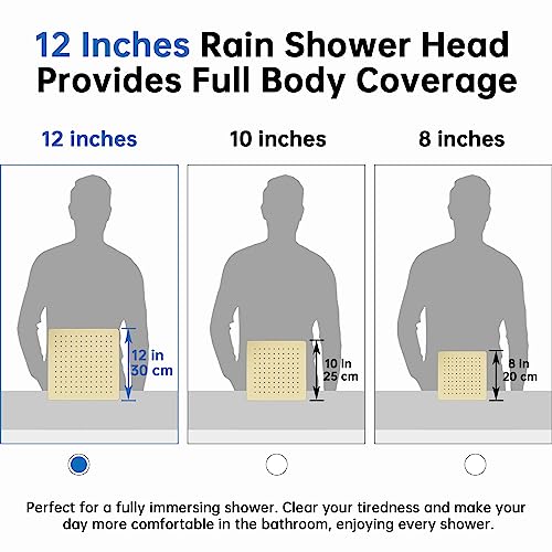 All Metal 12 Inch Rainfall Shower Head with Handheld Spray Combo, 71 Inches Stainless Steel Hose, Oil Rubbed Bronze B77020