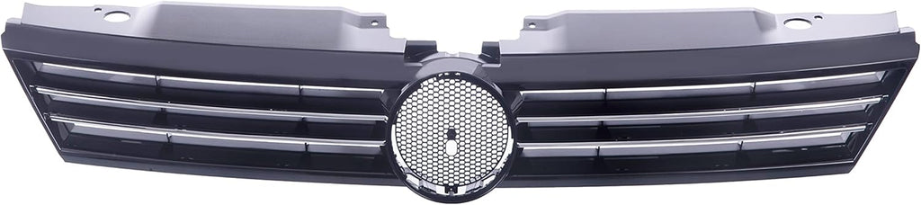 Front Grille Grill Assembly With Chrome Shell Molding With Black Insert Compatible With Volkswagen Jetta 2011 2012 2013 2014 Pack of 2 Q1266