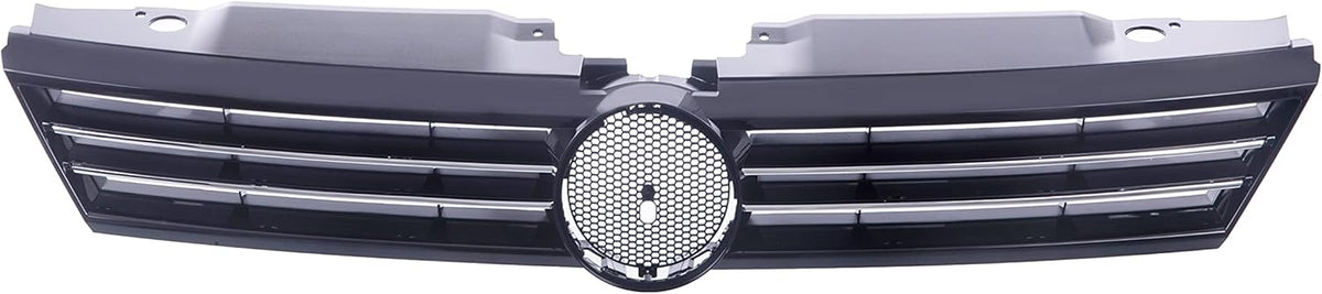 Front Grille Grill Assembly With Chrome Shell Molding With Black Insert Compatible With Volkswagen Jetta 2011 2012 2013 2014 Pack of 2 Q1266