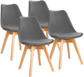 Upholstered Side Dining Chairs with Wood Leg and Soft Padded Cushion W723909