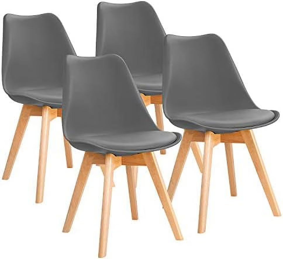 Upholstered Side Dining Chairs with Wood Leg and Soft Padded Cushion W723909
