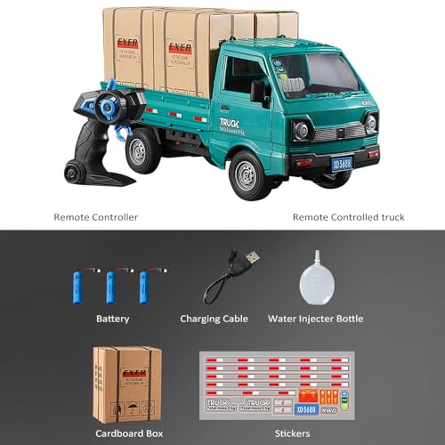Remote Control Car 1:16 Scale RC Pickup Truck 2.4GHz All Terrain with Spray & Light 3 Batteries White N106