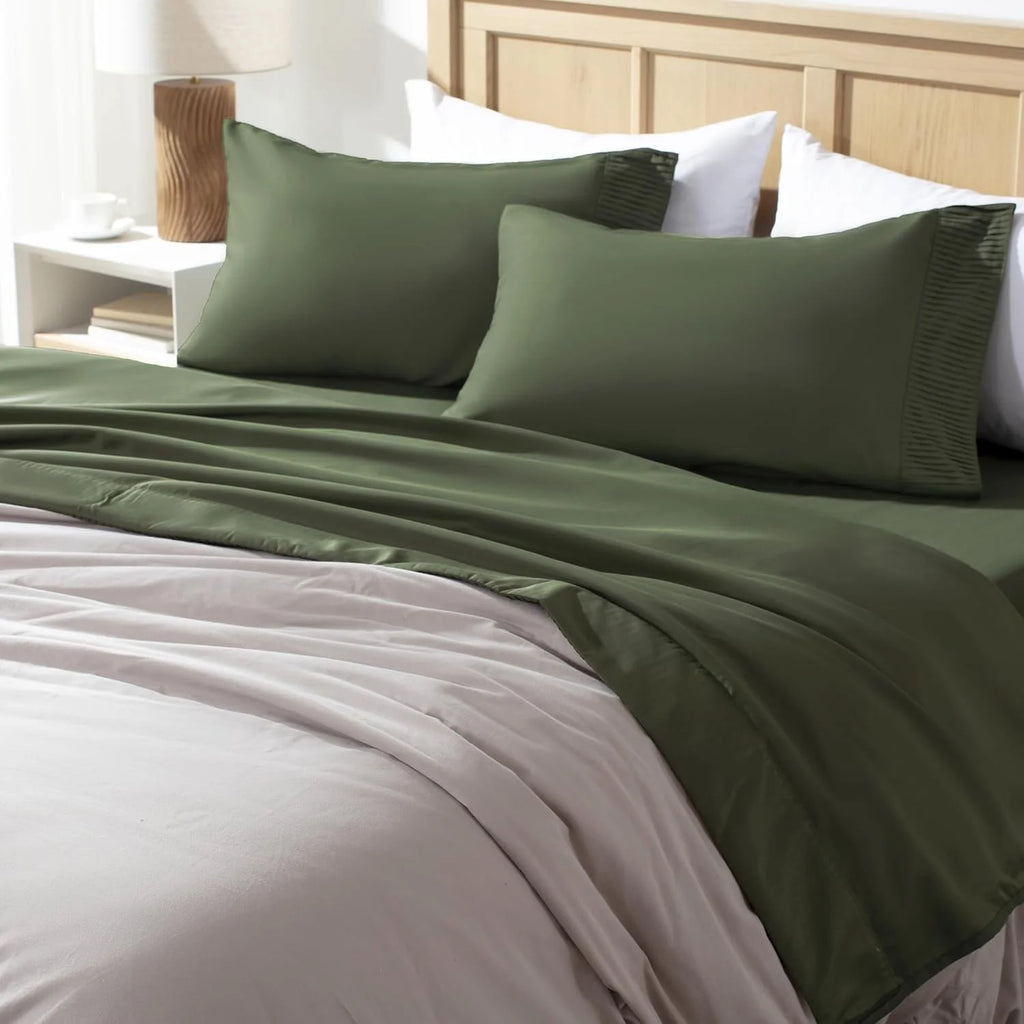 King Size 4 Pieces Microfiber Deep Pocket Bed Sheet Set K8994