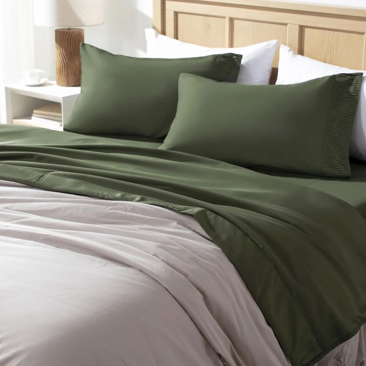 King Size 4 Pieces Microfiber Deep Pocket Bed Sheet Set K8994