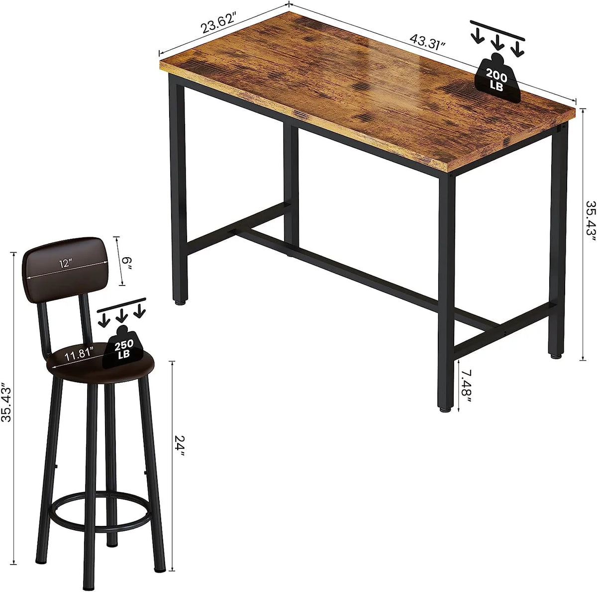 Faux Wooden 5-Piece Table Set with 4 Upholstered Chairs J42347