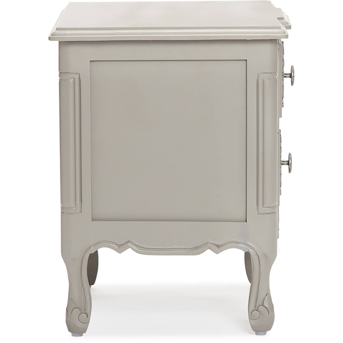 Gray Side Table with Two Drawers P255
