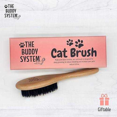 Boar Bristle Wooden Handle Cat Brush Z4994