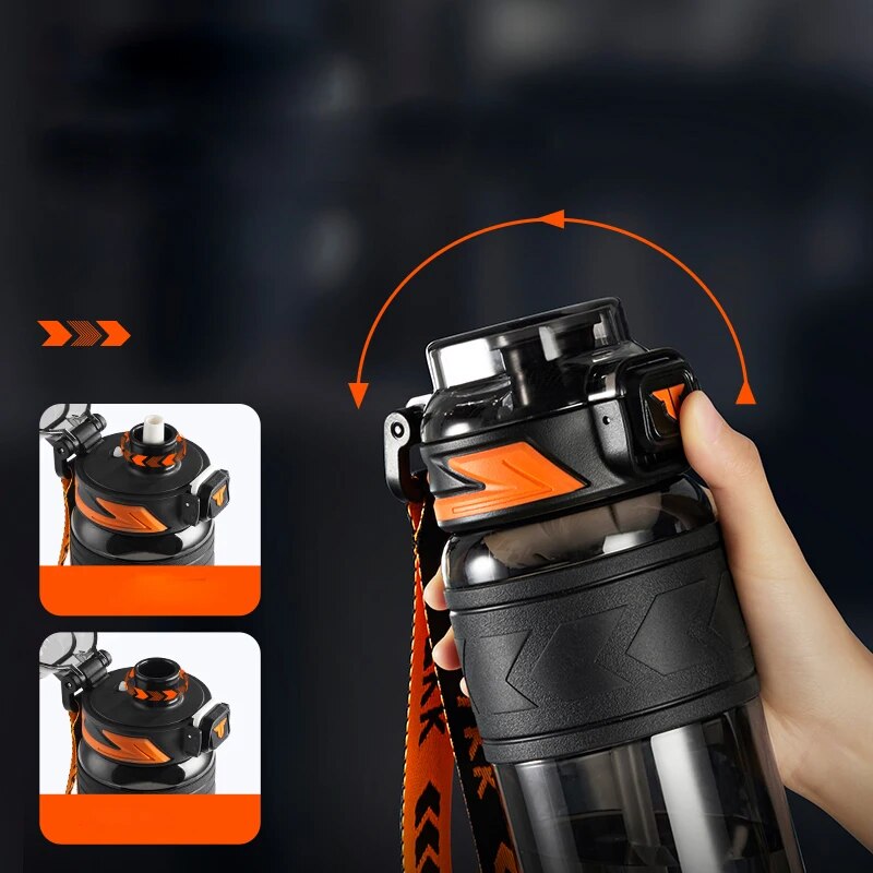 1.0L Tritan White Sports Water Bottle with Straw L363