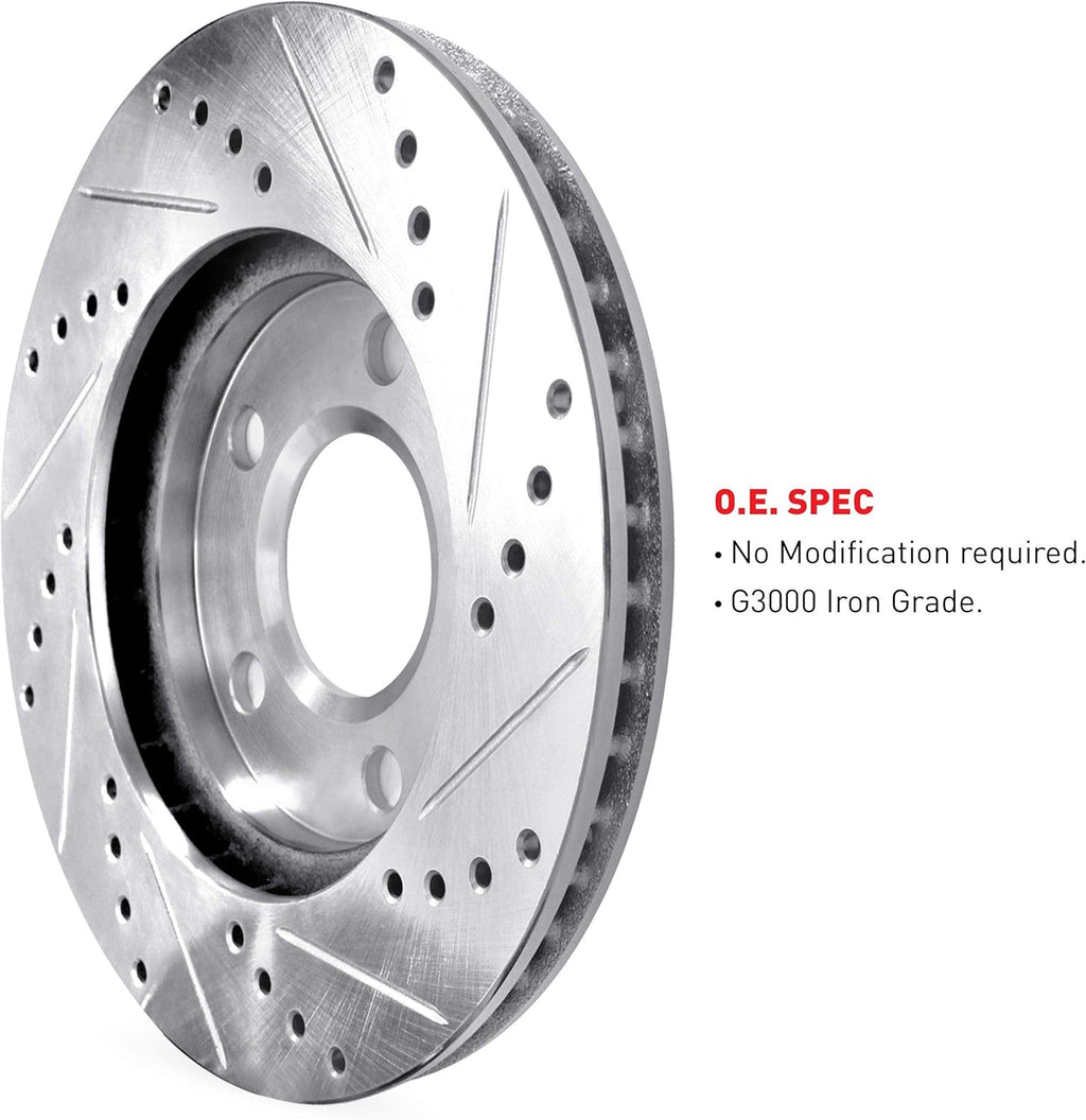 Front Rear Brake Pads and Rotors Kit, Semi Metallic Z658
