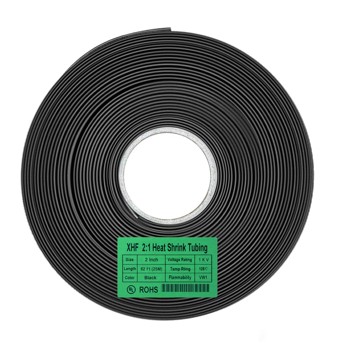 82 FT 2:1 Black Heat Shrink Tubing Roll R460