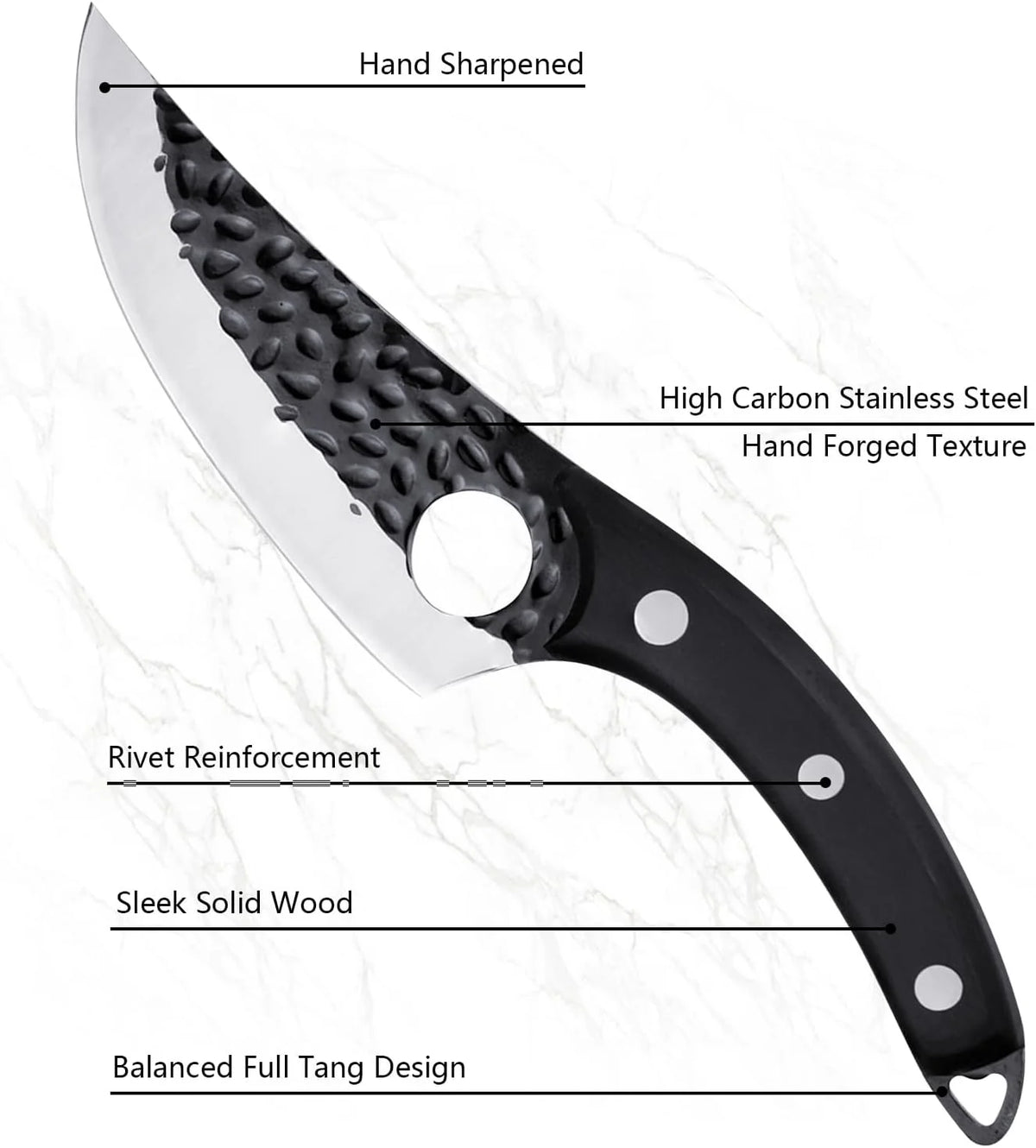 Black High Carbon Steel Boning Knife M2550