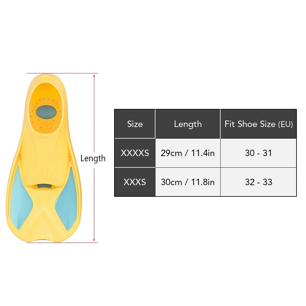 Short Swim Fins for Swimming Snorkeling Training A9279