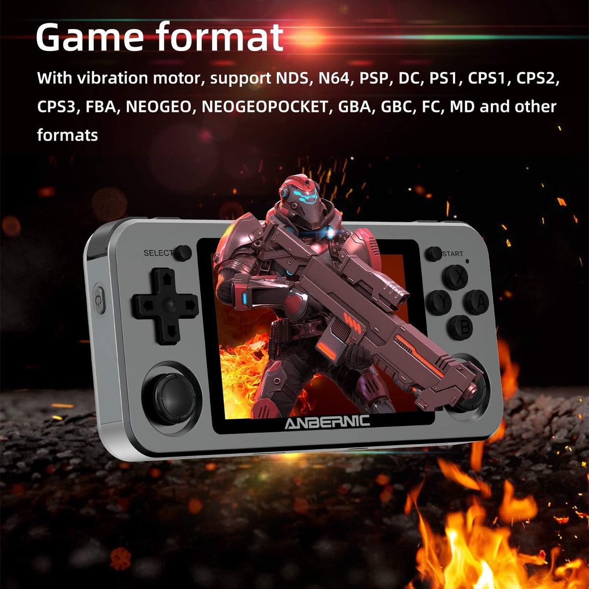 Handheld Game Console with 64G TF Card 3.5 inch IPS Screen R5653