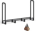 Black Adjustable Firewood Rack with Waterproof Cover Q844